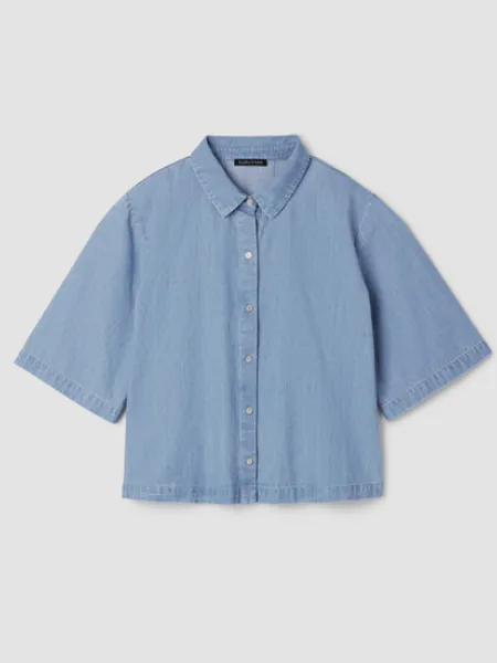 Denim Elbow Sleeve Shirt